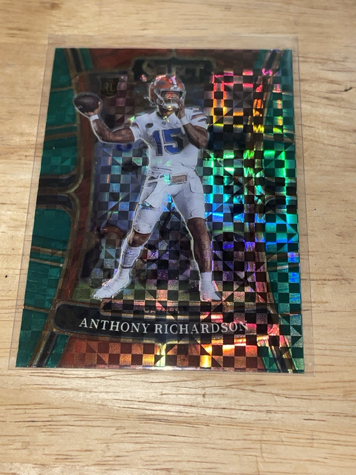 2023 Panini Select Draft Picks Anthony Richardson #104 Green Squares Prizm (RC)