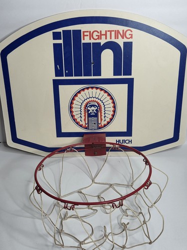 Vintage Hutch Illinois Fighting Illini Mini Basketball Hoop Chief Illiniwek RARE