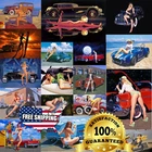 Vintage Tin Metal sexy women Car Gir Sign Plate Wall Decor Bar Pub Poster Home