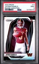 JAYDEN DANIELS 2024 PRIZM ROOKIE VARIATION RC #17 PSA 9 MINT! COMMANDERS NFL LSU