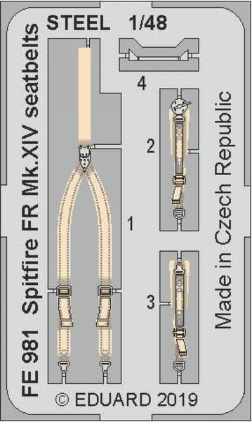 Spitfire Fr Mk. Xiv Seatbelts Steel - Airfix - / 1:48 - Eduard FE981-image