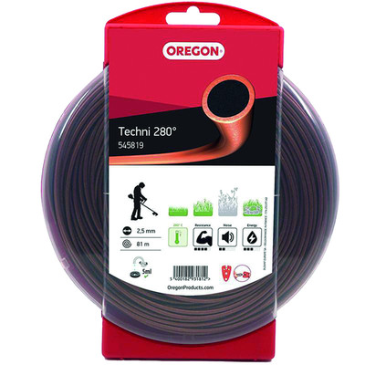 OREGON Techni 280° Mähfaden 2,5mm x 81m Trimmerfaden Freischneidefaden