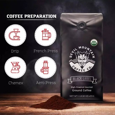 🚨LAST FEW Black Label Dark Roast Ground Organic Strongest Coffee