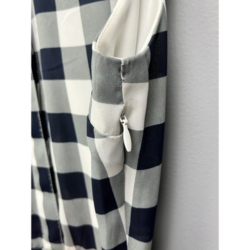 Banana Republic Shirt Dress Women Sz 2 Blue Buffalo Plaid Belted Preppy - Picture 7 of 7