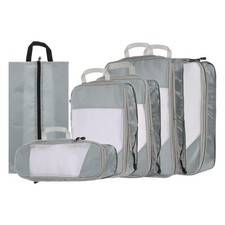 6pcs Suitcases Compression Packing Cube Travel Luggage Organizers Bag Gray