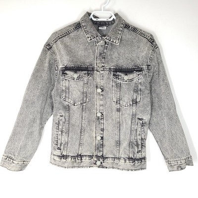 Zara Kids Denim Jacket 80s Edition Button Down 100% Cotton Pockets Gray Sz 11-12