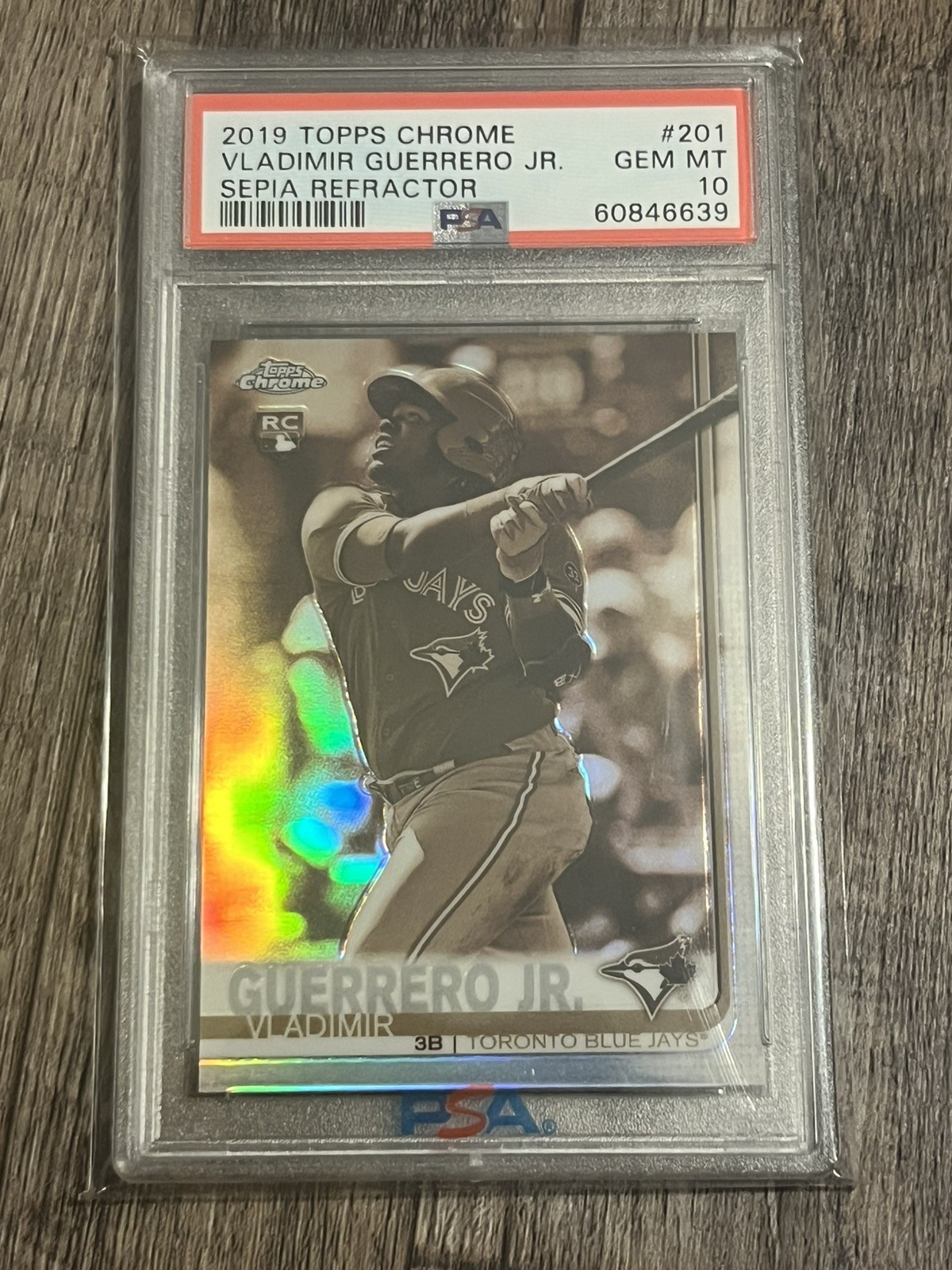 2019 Topps Chrome Vladimir Guerrero Jr. #201 Rookie RC Sepia Refractor PSA 10 view 1