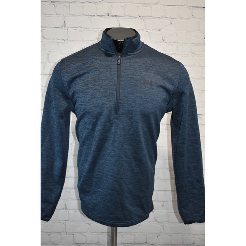 Under Armour ColdGear Quarter Zip Men Medium Blue Heathered Pullover MD - Picture 1 of 6