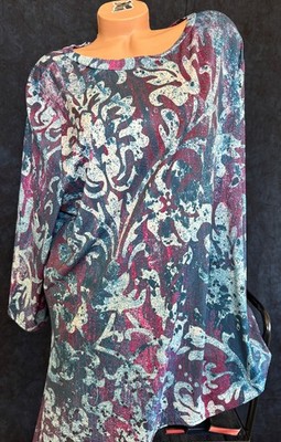 Women's All-Season Comfy Classic Long sleeve Design Print Tunic Fits like 2.5xl