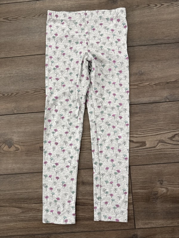 Girls Gray Floral Leggings - Little Golden Collection Moments - Size 6