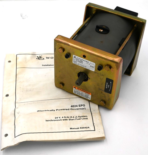 WOODWARD 8256-080 ACTUATOR -4024 ELEC CCW W/SPR Image 1 of 2