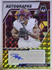 2024 Panini Mosaic Brian Robinson Jr. Choice Fusion Red & Yellow Auto Autograph