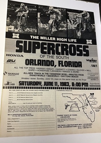 Supercross of The South Motorradrennen Miller High Life Originalanzeige #5623