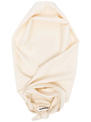 JIL SANDER Cream Hooded Tie Scarf