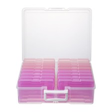 Transparent 4" x 6" Photo Cases and Clear Craft Keeper with Handle, 16 Inner ...