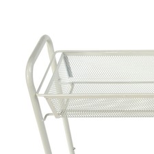 3-Tier Slim Rolling Bathroom Storage Cart with Hooks, White Pack 1 Pack
