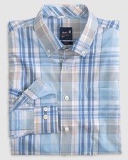 johnnie-O Kiffin Performance Button Up Shirt Maliblu Size XL