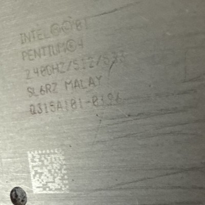 INTEL PENTIUM 4  3.2 GHz PROCESSOR, 800 MHz BUS, SL6RZ, SOCKET 478