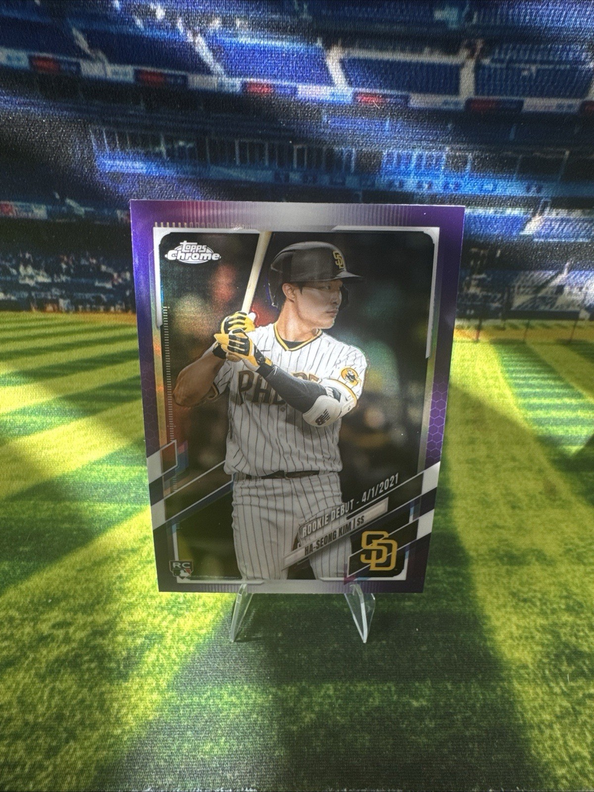 2021 Topps Chrome Update #USC12 Ha-Seong Kim  Purple Refractor San Diego Padres