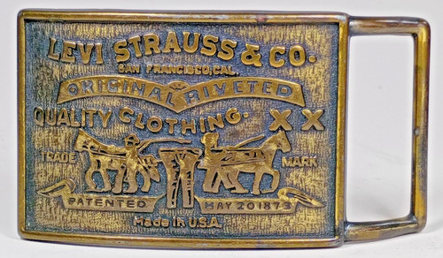 Vintage May 20th 1873 Levi Strauss & Co. Brass Belt Buckle.