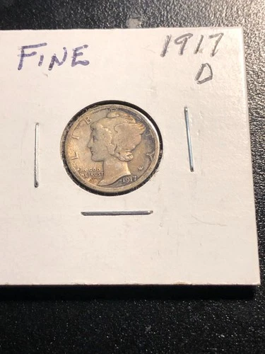 1917D Mercury Dime Fine Condition