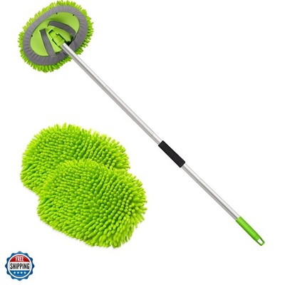 62'' Microfiber Car Wash Brush Mop Kit Mitt Sponge with Long Handle Car Cleani...