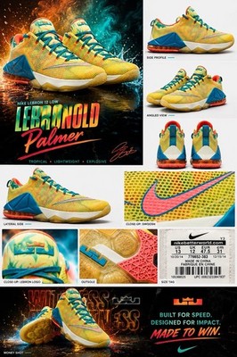 Nike LeBron 12 Low LeBronold Palmer 776652 383 Men s Size 13 Rare