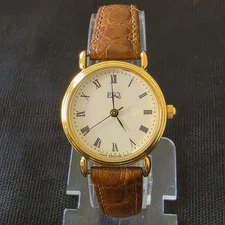 VTG ESQ Esquire by Movado Women's Gold Tone Round Swiss 26mm Watch 100005  Works