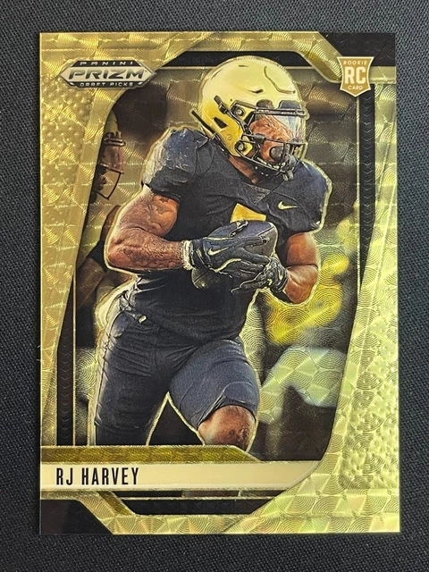 1/1 RJ HARVEY GOLD VINYL TRUE ROOKIE CARD 2025 PANINI PRIZM DENVER BRONCOS #135