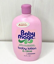 VTG Baby Magic Aloe Lotion FULL Original 16oz Mennen Hypoallergenic