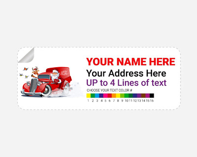 Personalized Cartoon Retro Christmas Van Theme Address Labels Sticker 2.625''x01''