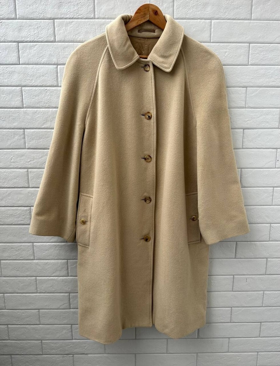 Women's Vintage Burberry Prorsum Ivory Beige Wool Coat Jacket Size