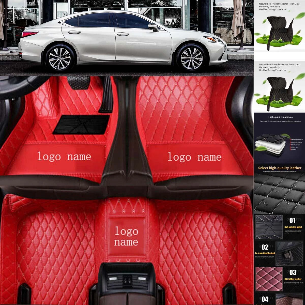 For Alfa Romeo Giulia Stelvio Custom Car Floor Mats Front & Rear Carpet Liner