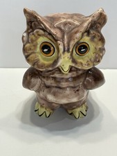Vtg 1960S Owl Hoot Ceramic Figurine Retro MCM Decor 5  Tall Brown Figure Signed