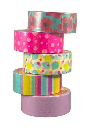 Colored Washi Tape 10 Roll Multi Pack - 164 Feet X 0.6 Inch Wide