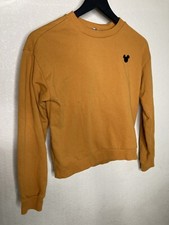 disney mickey mouse gold crew neck sweater womens XS stains