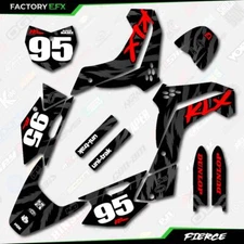 Black & Red Fierce Graphics Kit fits Kawasaki 08-18 KLX140 KLX 140 Decals