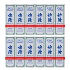 (Free Shipping) 1-12 Kwan Loong Medicated Oil 57ml with Menthol & Eucalyptus Oil