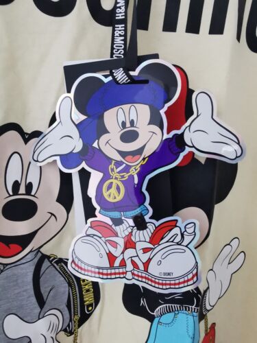 BNWT 2018 H&M x Moschino Disney Mickey & Minnie Print T-Shirt Size Medium * NEW - Picture 2 of 12