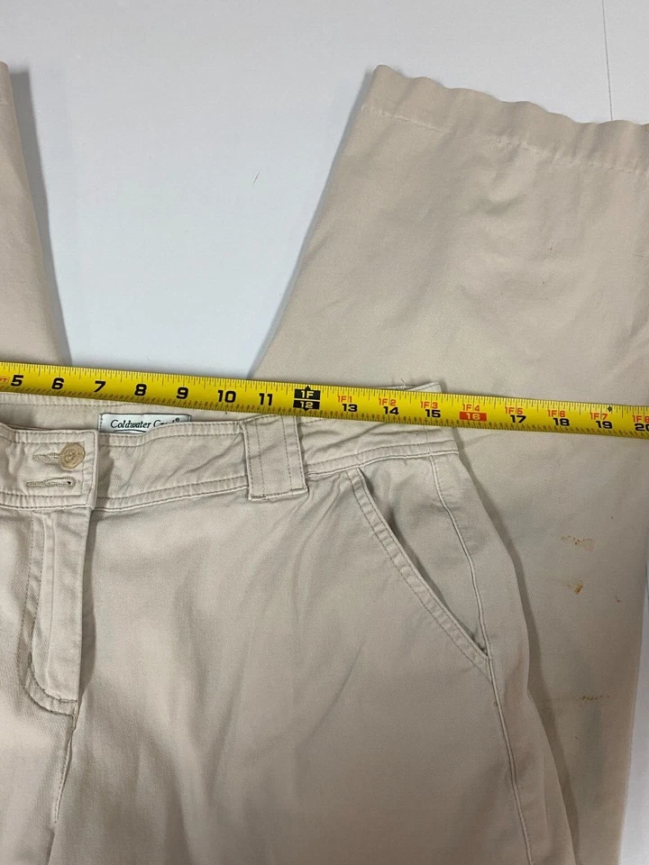 Pantalones para mujer Coldwater Creek 6 beige recto chino clásico caqui Foto 4 de 4