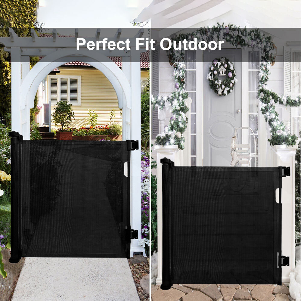 Retractable Pet Dog Gate Safety Guard Folding Baby Toddler Stair Gates