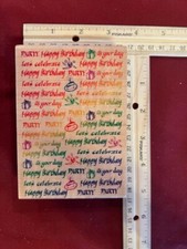 New Inkadinkado Wood Rubber Stamp "Happy Birthday" Background 3.5"x5"