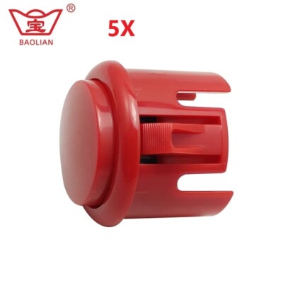 5X Baolian 30mm Round Locking Arcade Buttons - with Sound
