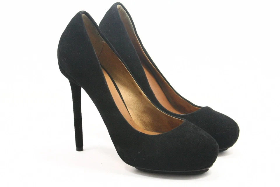 Lamb черная замша женщин насосы размер 5,5 M кожи L.A.M.B. Туфли на высоком каблуке б/у в отличном состоянии - Изображение 2 из 4