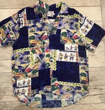 Jams World Vintage Men's Hawaiian Shirt Aloha Floral Beach Rayon Size Medium M