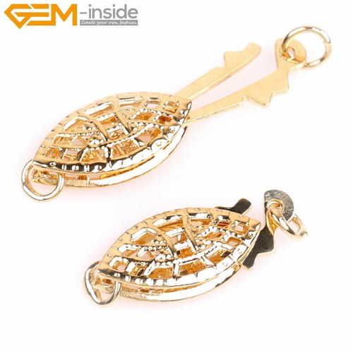 14K Gold Filled Fish Flower Filigree Clasps For Pearl Necklace Bracelet Closure - Picture 20 of 24
