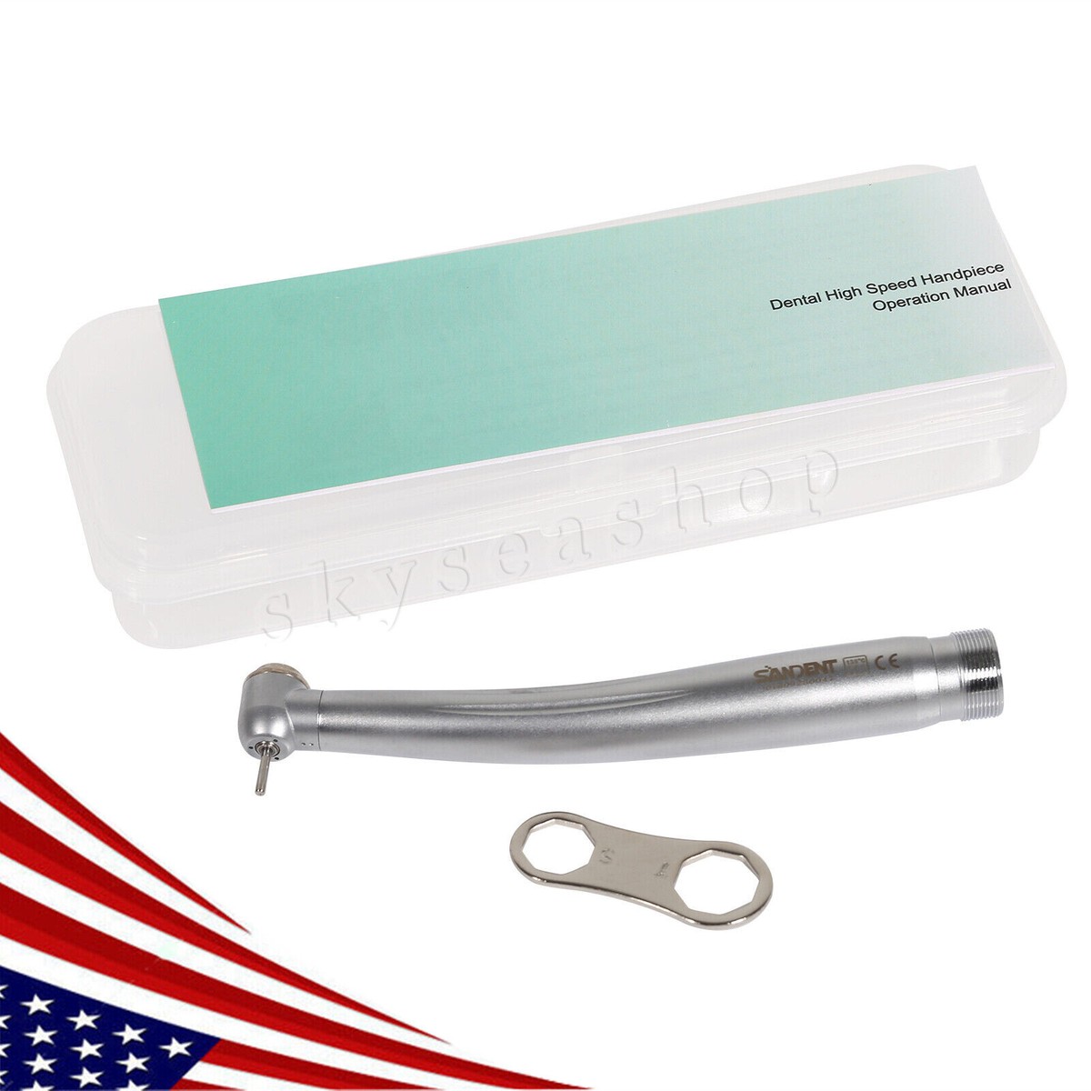 SANDENT Dental High-Speed Turbine Handpiece – Push Button, NSK/PANA MAX Style, 4-Hole (Midwest)