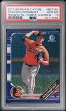 2019 Bowman Chrome Prospects BCP181 Grayson Rodriguez Purple Shimmer PSA 10 POP1