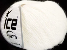 NATURAL SILK MERINO Wool Luxury Ice Yarn 25g - WHITE