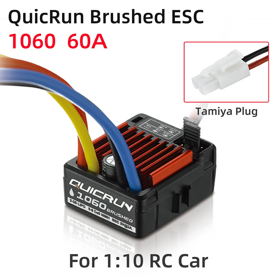 HobbyWing QuicRun 60A / 25A Brushed Waterproof ESC For 1/10 1/18 1/16 RC Car - Image 4 of 4